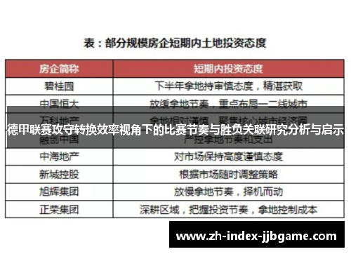 德甲联赛攻守转换效率视角下的比赛节奏与胜负关联研究分析与启示